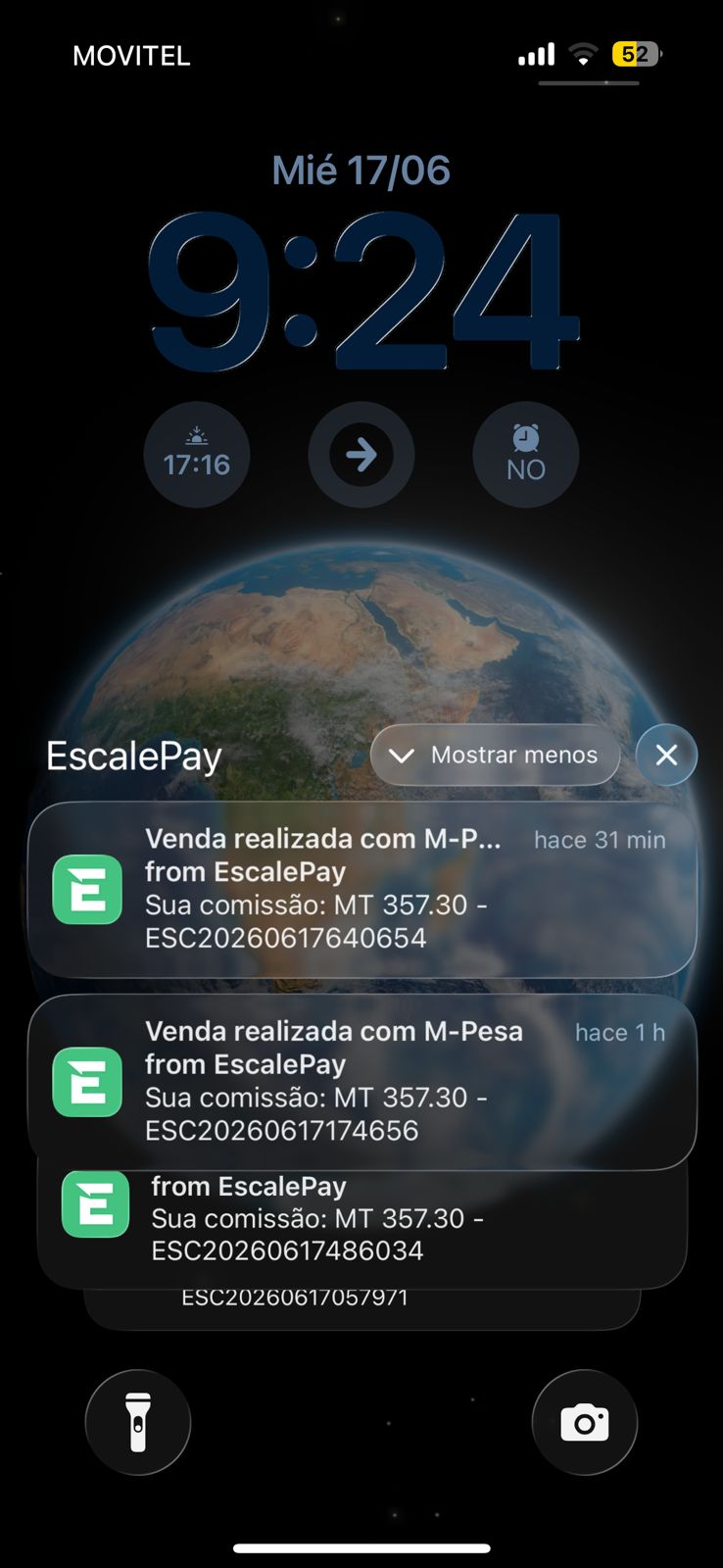 Prova de venda 3 — comissão recebida via EscalePay